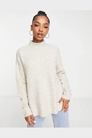 VERO MODA Longline knitted jumper in cream