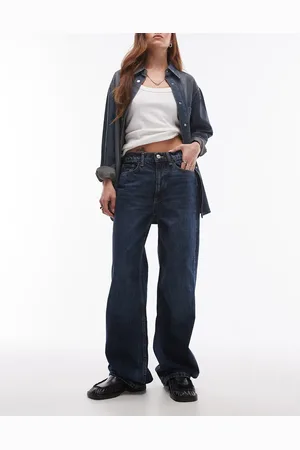 MANGO High waist straight leg jean in medium wash