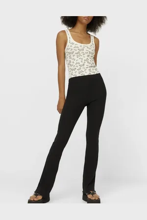 Stradivarius STR ribbed flare trousers in