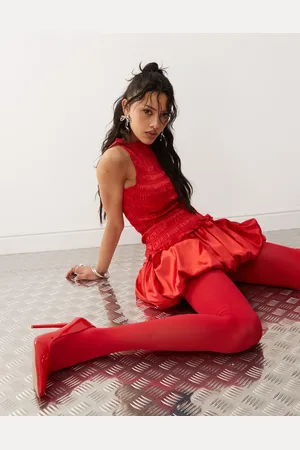 Amy Lynn Claudia ultra mini puffball skirt co-ord in satin in