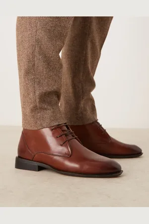 ASOS Lace up chukka boots in tan leather