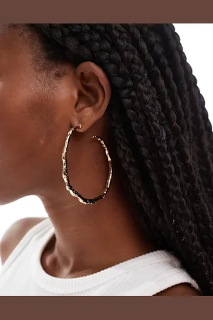 ASOS Hoop earrings with textured molten detail in tone
