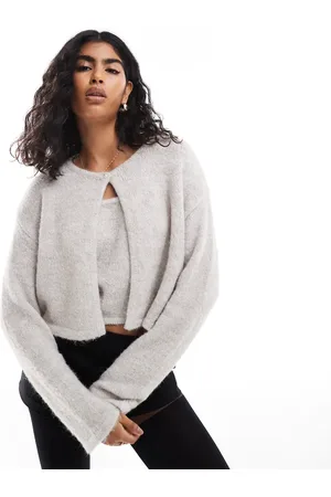 Pieces® Throw on cardigan co-ord in dove