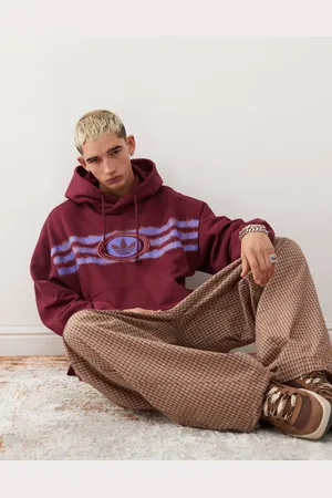 adidas Graphic hoodie in burgundy
