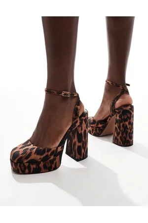 ASOS Pressure platform high heeled shoes in leopard