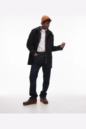 SELECTED Reuben overcoat with funnel neck in