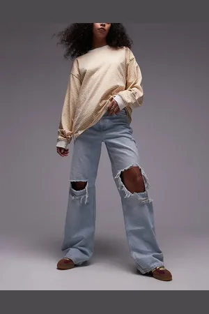 Free People Tinsley baggy distressed high rise jeans in sky