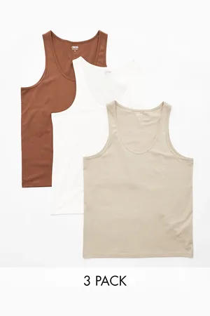 ASOS 3 pack vests in multiple colours