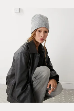 Weekday Premium wool & alpaca blend fluffy yarn beanie in melange