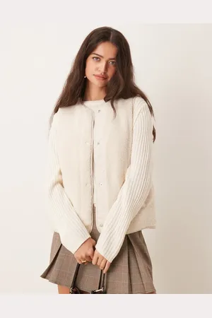 New Look Borg gilet in cream