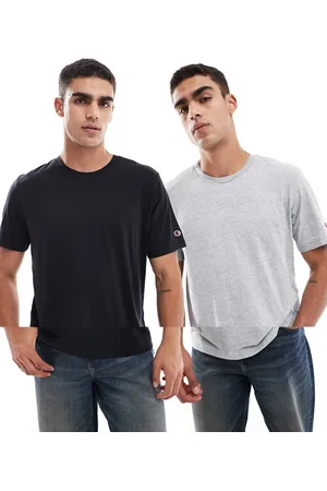 Champion 2 pack t-shirts in grey and black