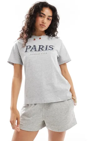 Cotton On Cotton On oversized t-shirt in marl with Paris graphic