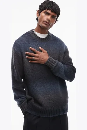 SELECTED Knitted jumper in black blue ombre