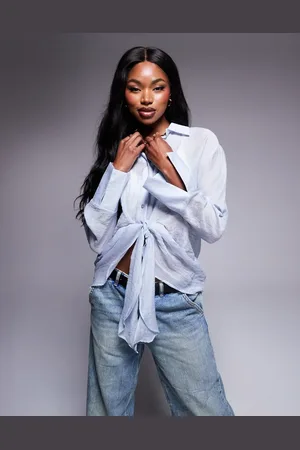 River Island Twist front button up shirt in