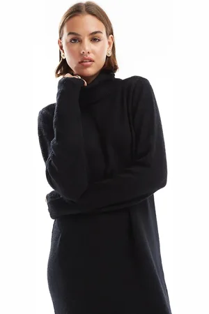 Pieces® Roll neck maxi jumper dress in