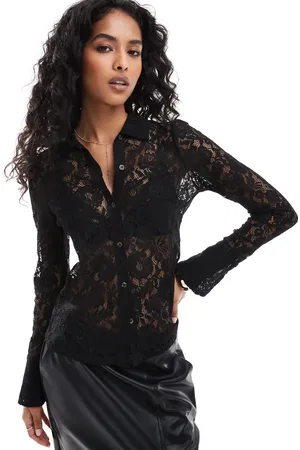 Style Cheat Lace button up shirt in