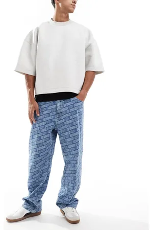 Bershka Printed baggy jean in