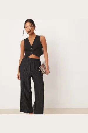 JDY Wide leg lurex trousers in