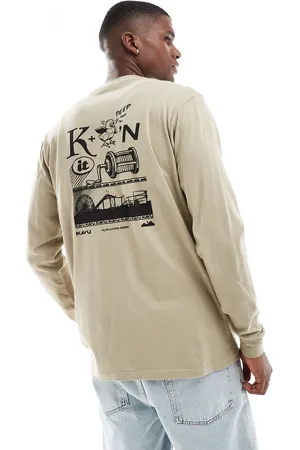 Kavu Puzzle time graphic long sleeve t-shirt in beige