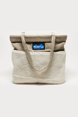 Kavu Sharpa fleece tote bag in beige