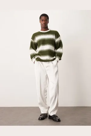 New Look Fluffy ombre stripe jumper in
