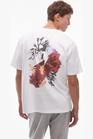 Topman Oversized fit t-shirt with front and back scanned floral print in
