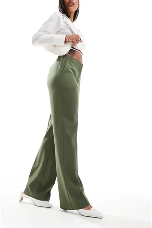 ASOS Tailored slim straight trousers in khaki