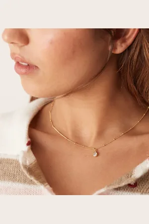 Orelia Crystal teardrop necklace in 18k plated