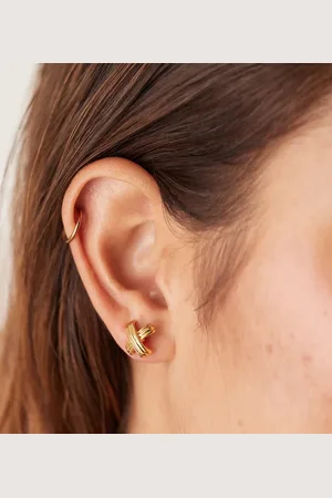 Orelia Cross stud earrings in 18k plated