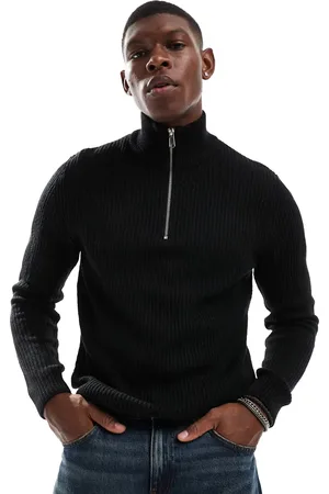 JJ Ribbed half zip knit in