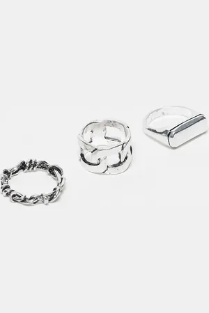Reclaimed Unisex ring 3 pack in burnished