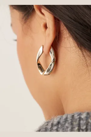 ASOS Hoop earrings with angular twist hinge design in tone