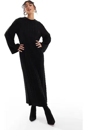 Pretty Lavish Cable knit midaxi dress in