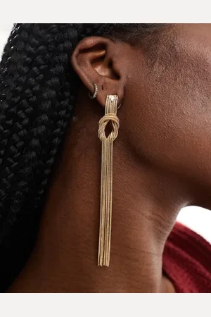 ASOS Drop earrings with knot tassel detail in tone