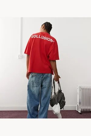 COLLUSION Logo printed pique t-shirt in