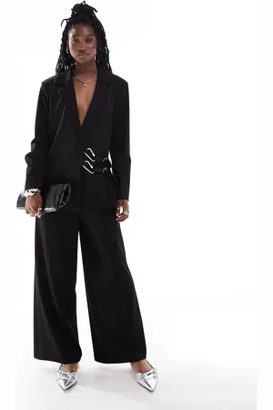 COLLUSION Wide leg trouser co-rd in pinstripe