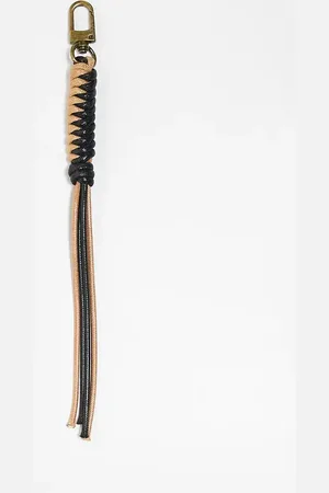 ASOS Cord woven bag charm in brown