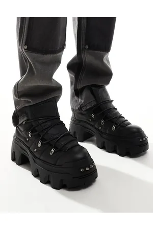 ASOS Lace up boots in with chunky sole and metal hardware