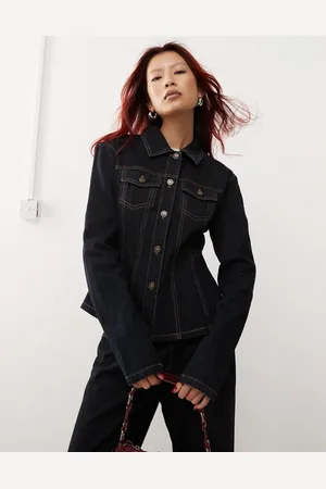 Lioness Cinch detail denim jacket co-ord in dark wash denim