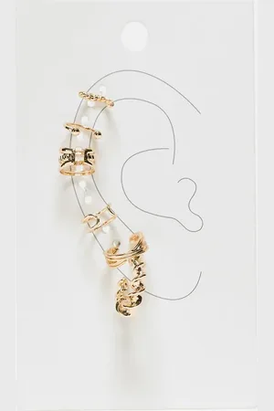 ASOS Pack of 6 ear cuff and hoop earrings in tone