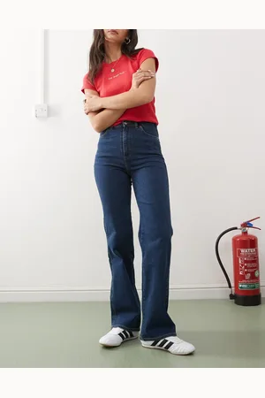 Dr Denim Moxy straight leg jeans in vale dark plain wash