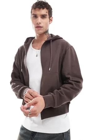 ASOS Essential boxy oversized zip through hoodie in