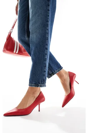 ASOS Snatched pointed mid heeled court shoes in