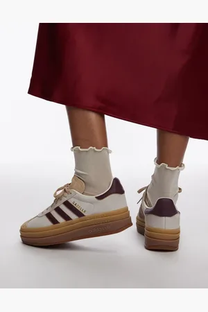 adidas Gazelle Bold trainers in cream and burgundy - exclusive to ASOS