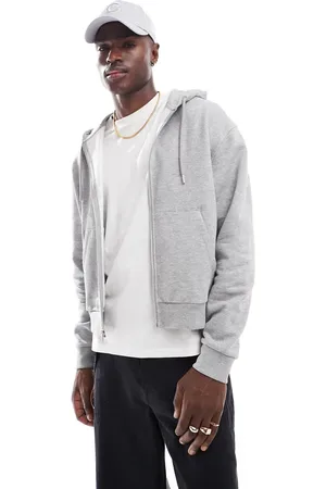 ASOS Essential boxy oversized zip through hoodie in marl