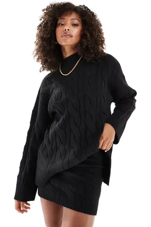 Pretty Lavish Cable knit roll neck jumper co-ord in