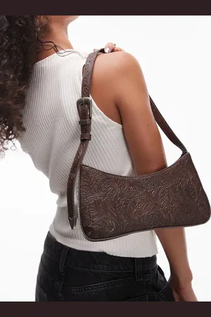 MANGO Western embellished shoulder bag in dark