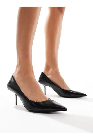 ASOS Snatched pointed mid heeled court shoes in