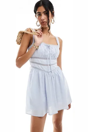 Abercrombie & Fitch Lace corset mini skort dress in