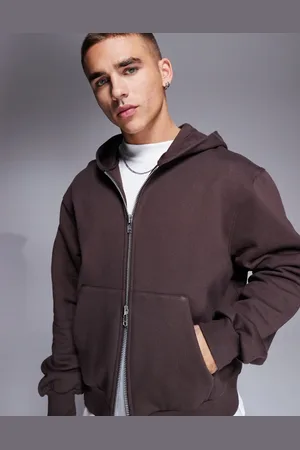 ASOS Premium heavyweight boxy oversized zip through hoodie 400gsm in